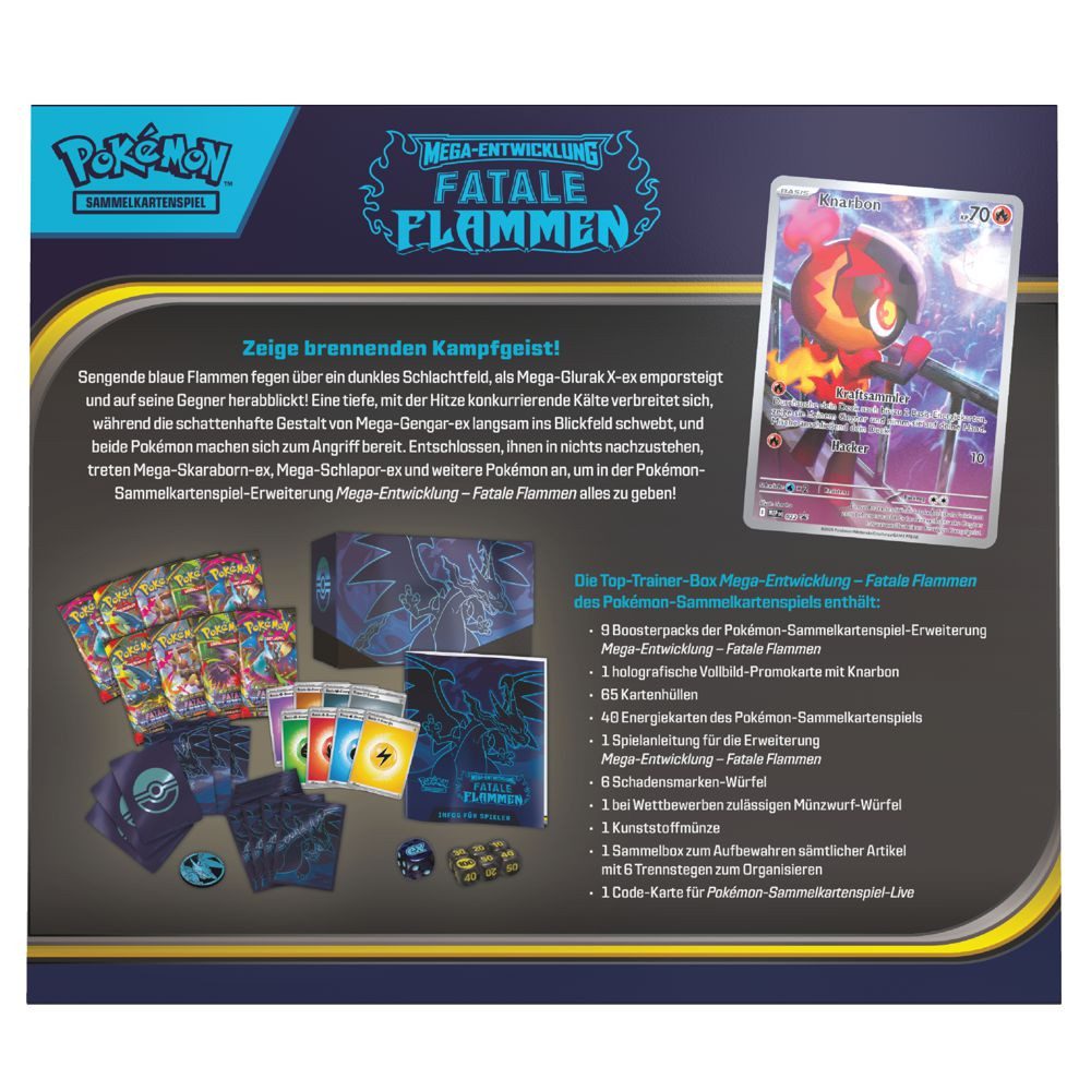 Pokemon Sammelkartenspiel - Mega Entwicklung Fatale Flammen - Top Trainer Box