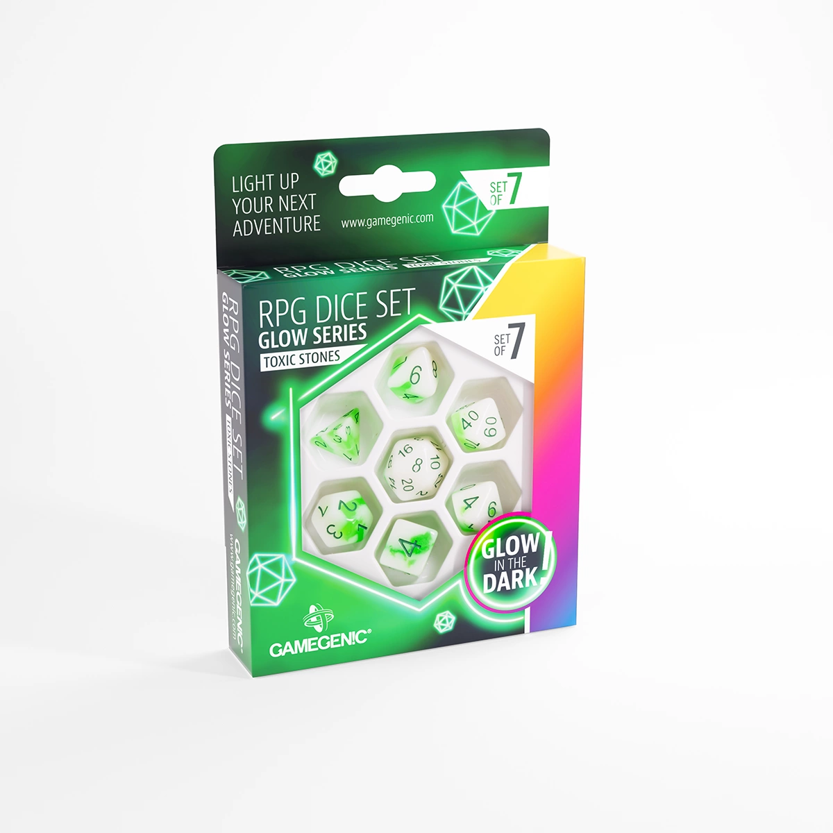 RPG Dice Set - Glow Series Toxic Stones