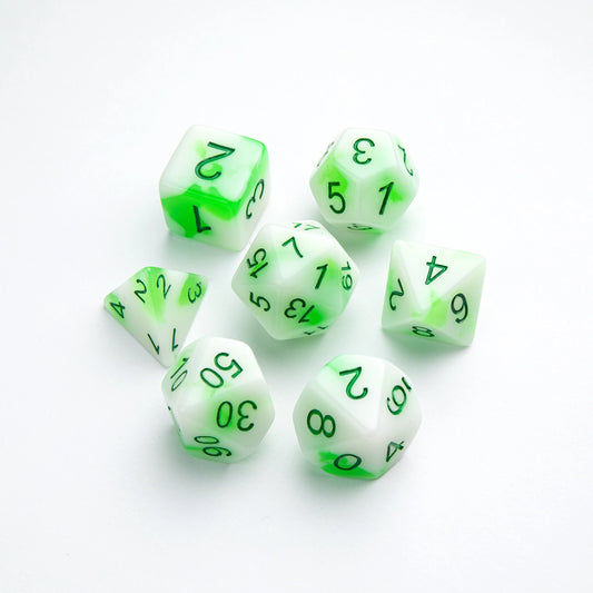 RPG Dice Set - Glow Series Toxic Stones
