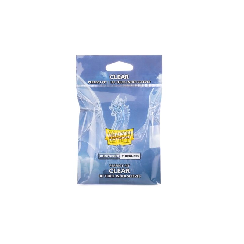 Dragon Shield: Perfect Fit Inner Sleeves – Thick Inner Sleeves - Clear, Standard size (100)