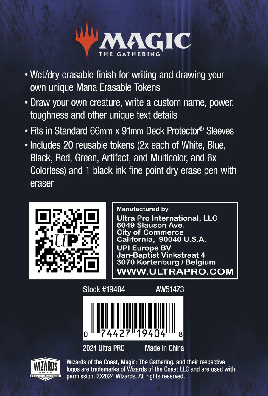Ultra Pro - Magic: The Gathering - Erasable Tokens